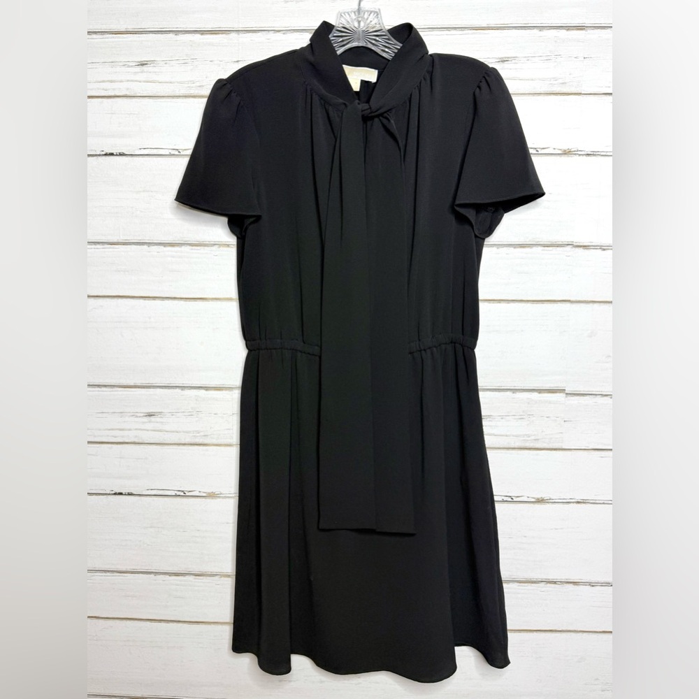 Michael Michael Kors Black Tie-Neck Dress